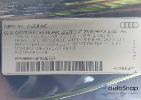 2015 Audi A3 2.0T Premium из США, поврежденный, VIN WAUBFGFF6F1008504